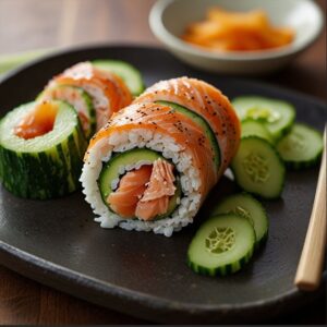 chatelaine smoked salmon roll on cucumber recipe